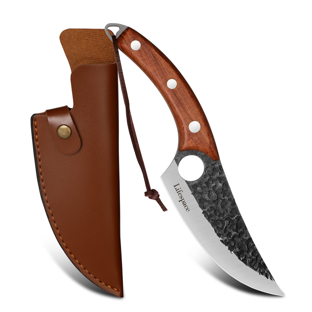 Lifespace 5 Inch Viking Style Cleaver Knife with Sheath