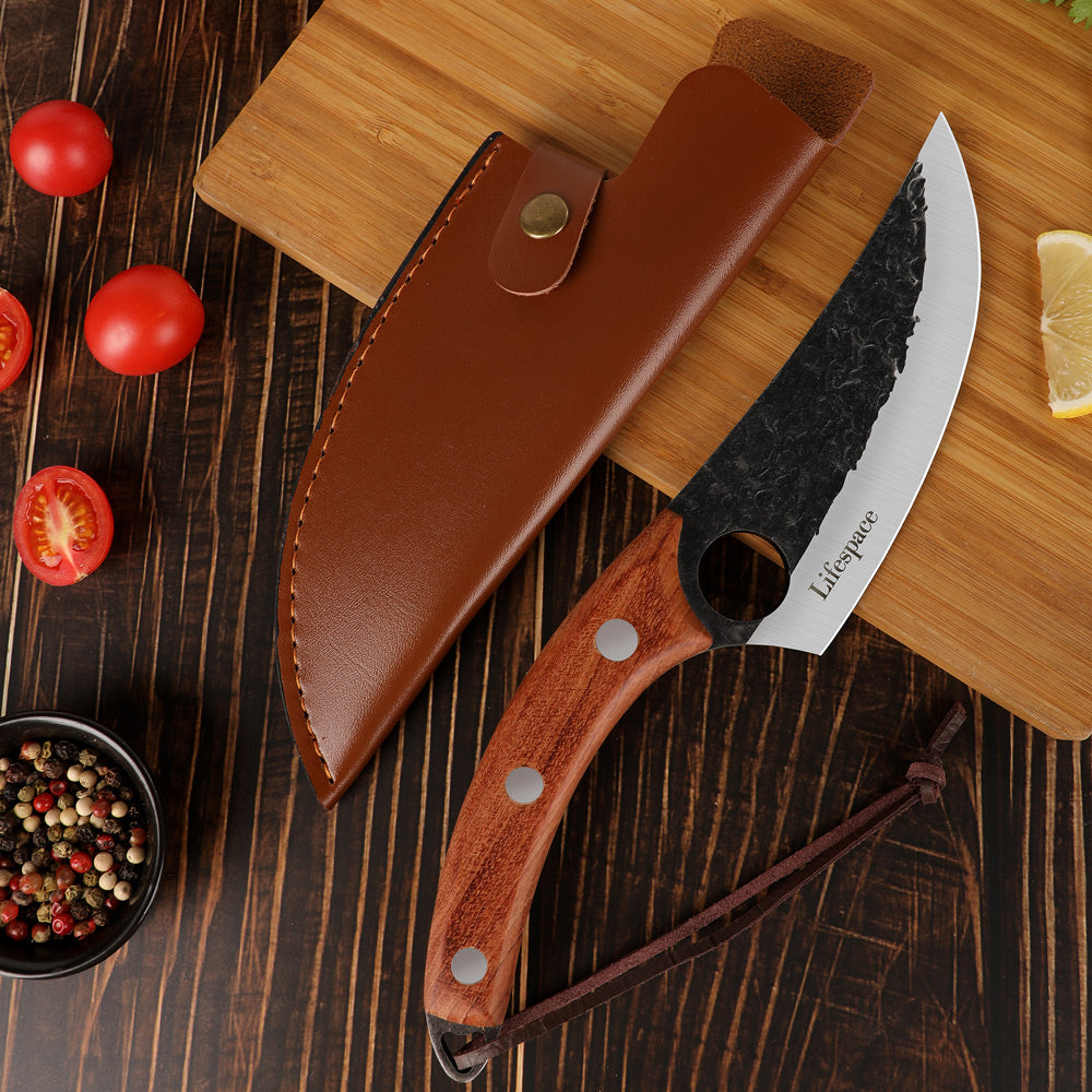 Lifespace 5 Inch Viking Style Cleaver Knife with Sheath