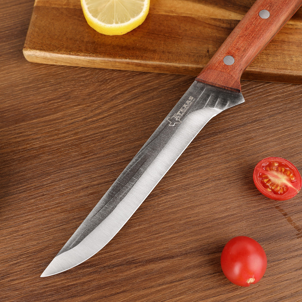 Lifespace Texas Barbecue 5.7 Inch Trimming/ Boning Knife with Red Wood Handle