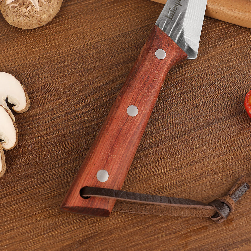 Texas Barbecue 5.7 Inch Pointed Cleaning Knife with Red Wood Handle