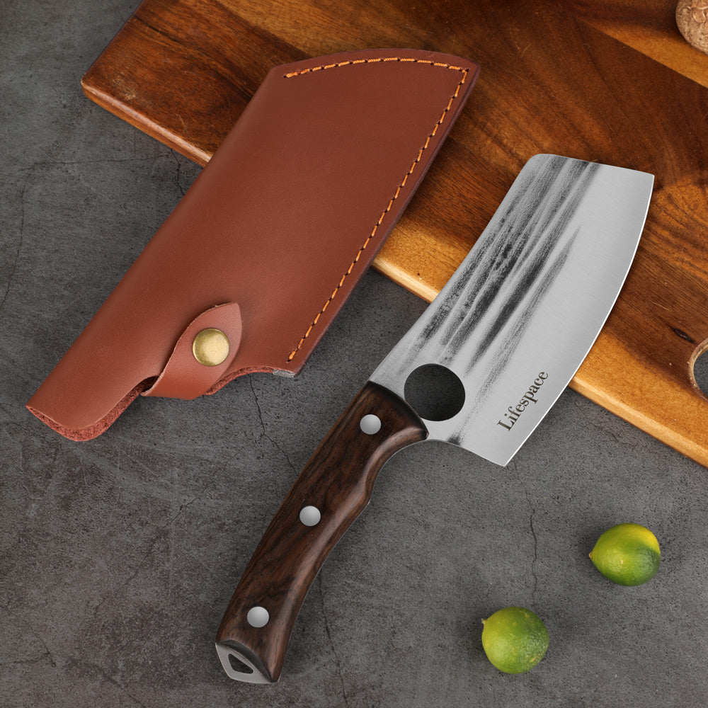 Lifespace 5.7 Inch Butcher Cleaver Knife with Sheath