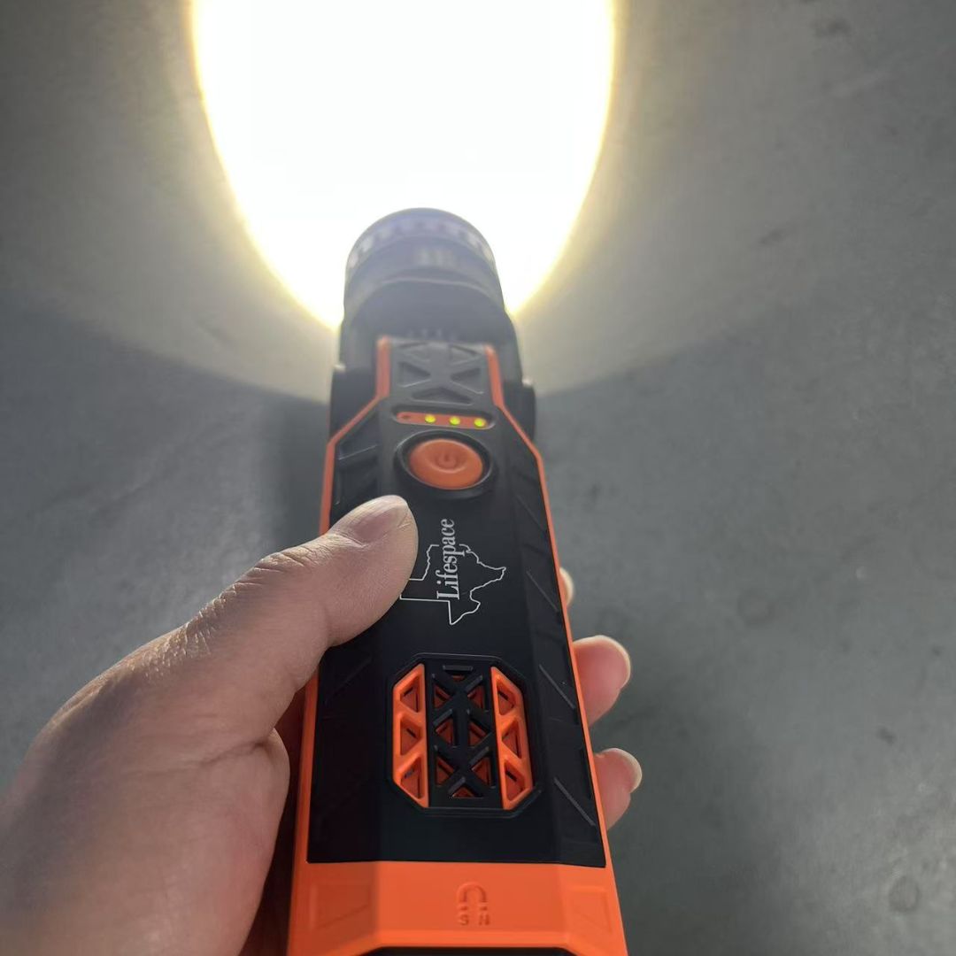Lifespace Premium 3-in-1 Portable Emergency Flashlight with Siren, USB C-Port & Magnetic Base