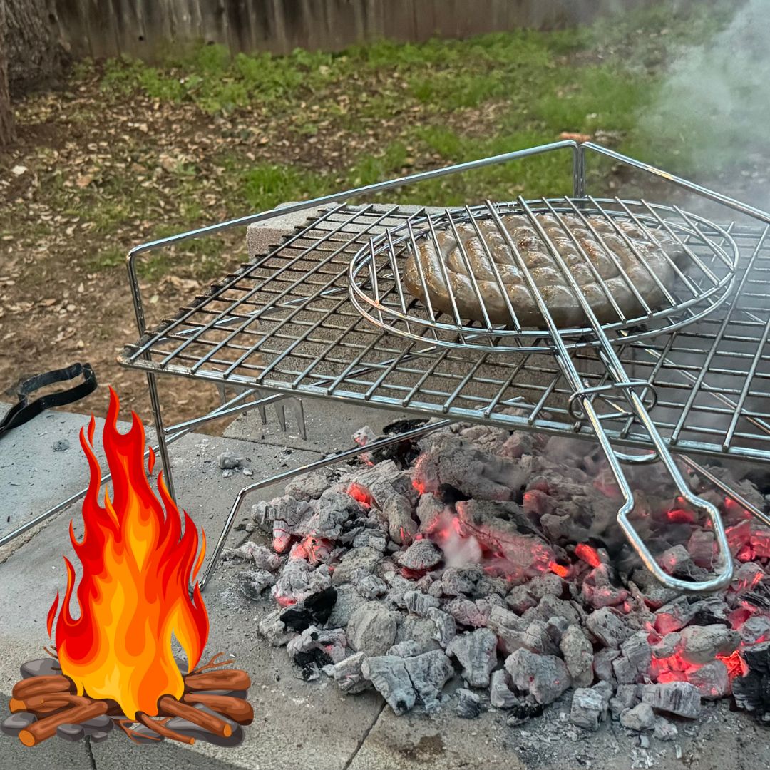 Lifespace Folding Camping Grill Grid Stand - Chrome