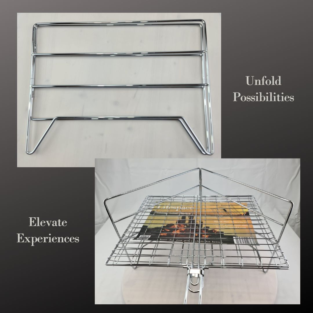 Lifespace Folding Camping Grill Grid Stand - Chrome