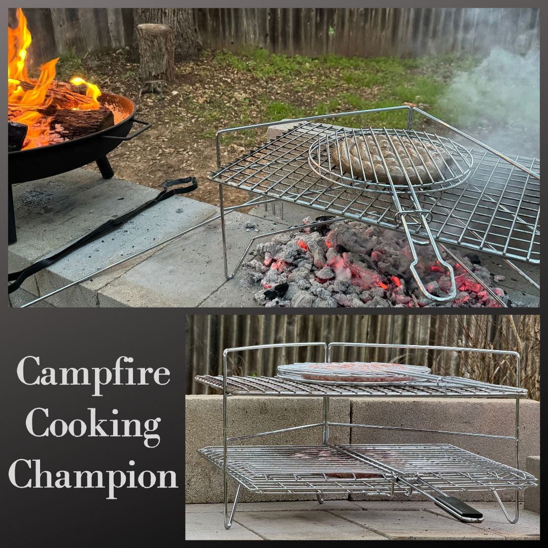 Lifespace Folding Camping Grill Grid Stand - Chrome