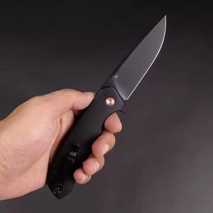 Lifespace Matt Black EDC Flip Blade Pocket Knife in a Gift Box
