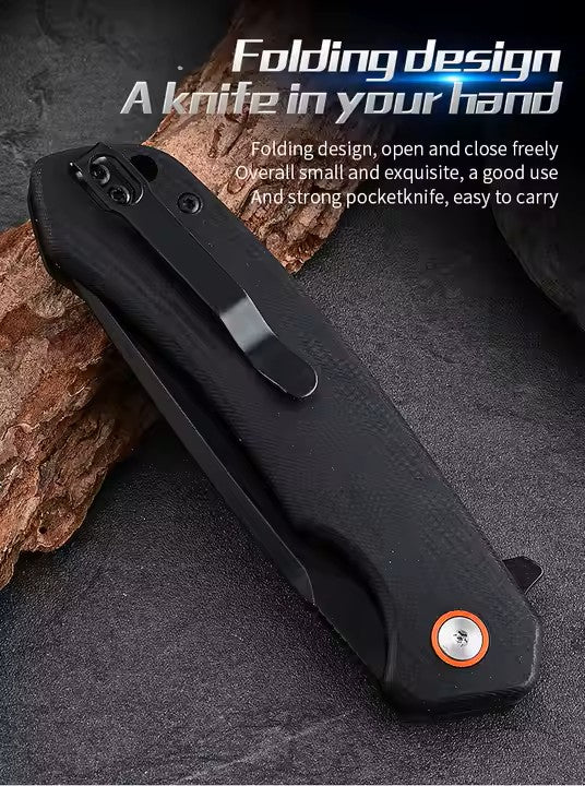 Lifespace Matt Black EDC Flip Blade Pocket Knife in a Gift Box