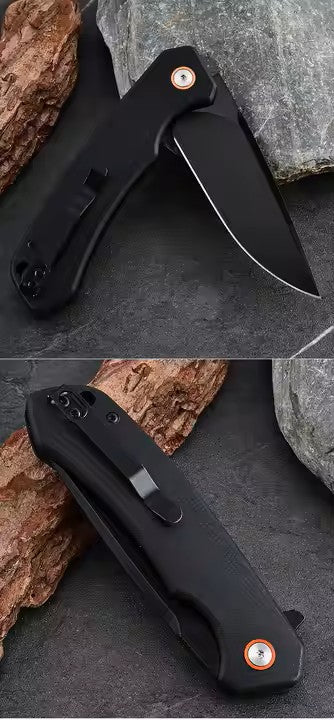 Lifespace Matt Black EDC Flip Blade Pocket Knife in a Gift Box