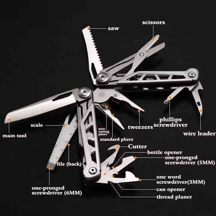 Lifespace Premium 15-in-1 EDC Multi-Tool with Pliers and Scissors