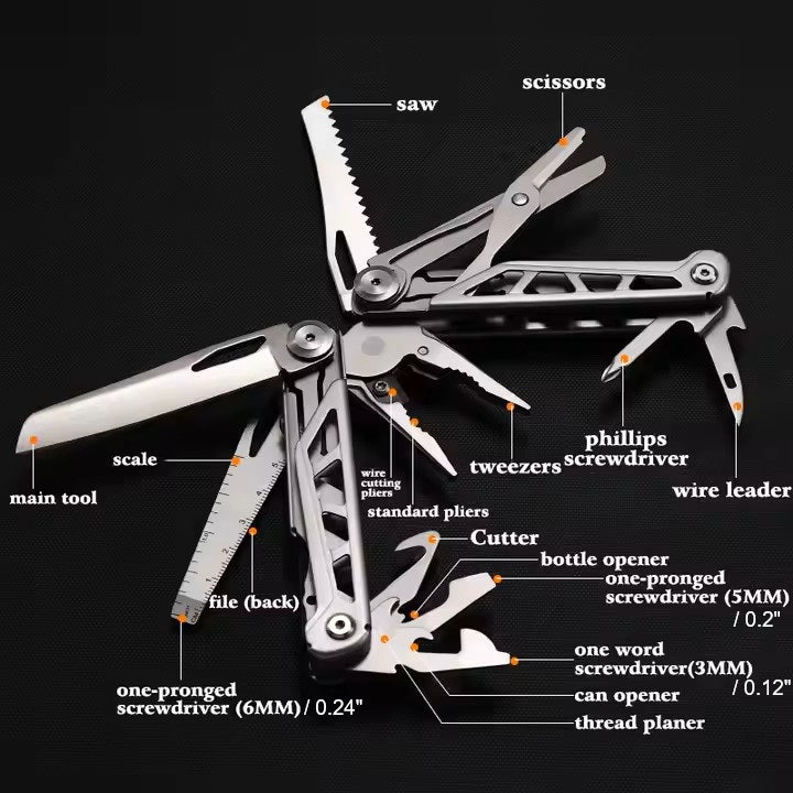 Lifespace Premium 15-in-1 EDC Multi-Tool with Pliers and Scissors