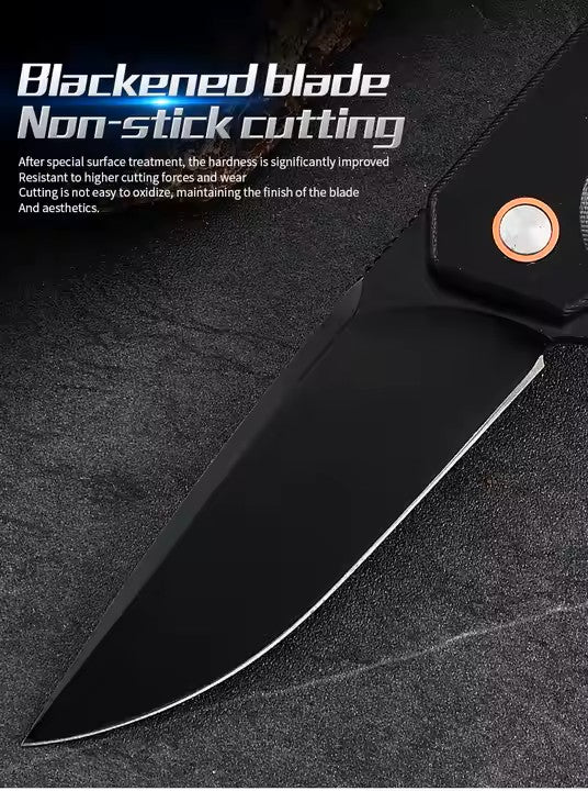 Lifespace Matt Black EDC Flip Blade Pocket Knife in a Gift Box