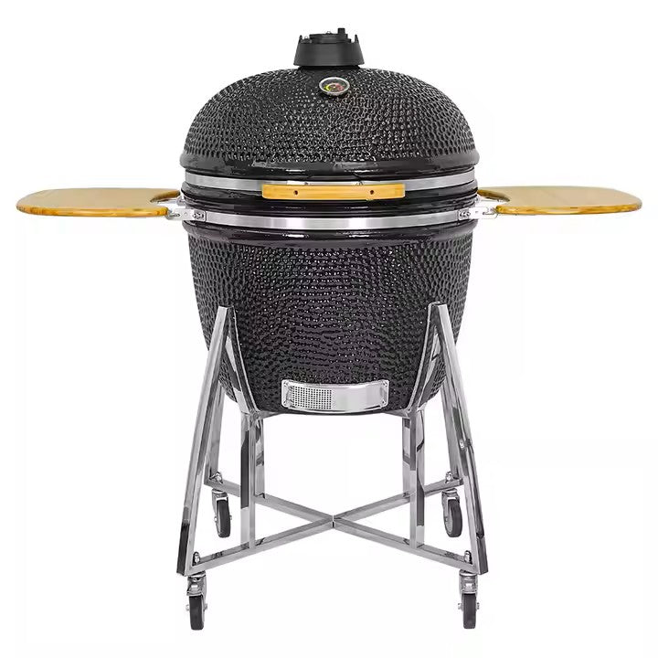 Lifespace Premium Kamado Classic Ceramic Series 29 Inch Charcoal Grill aka "BIG DADDY" with Accessories - Black