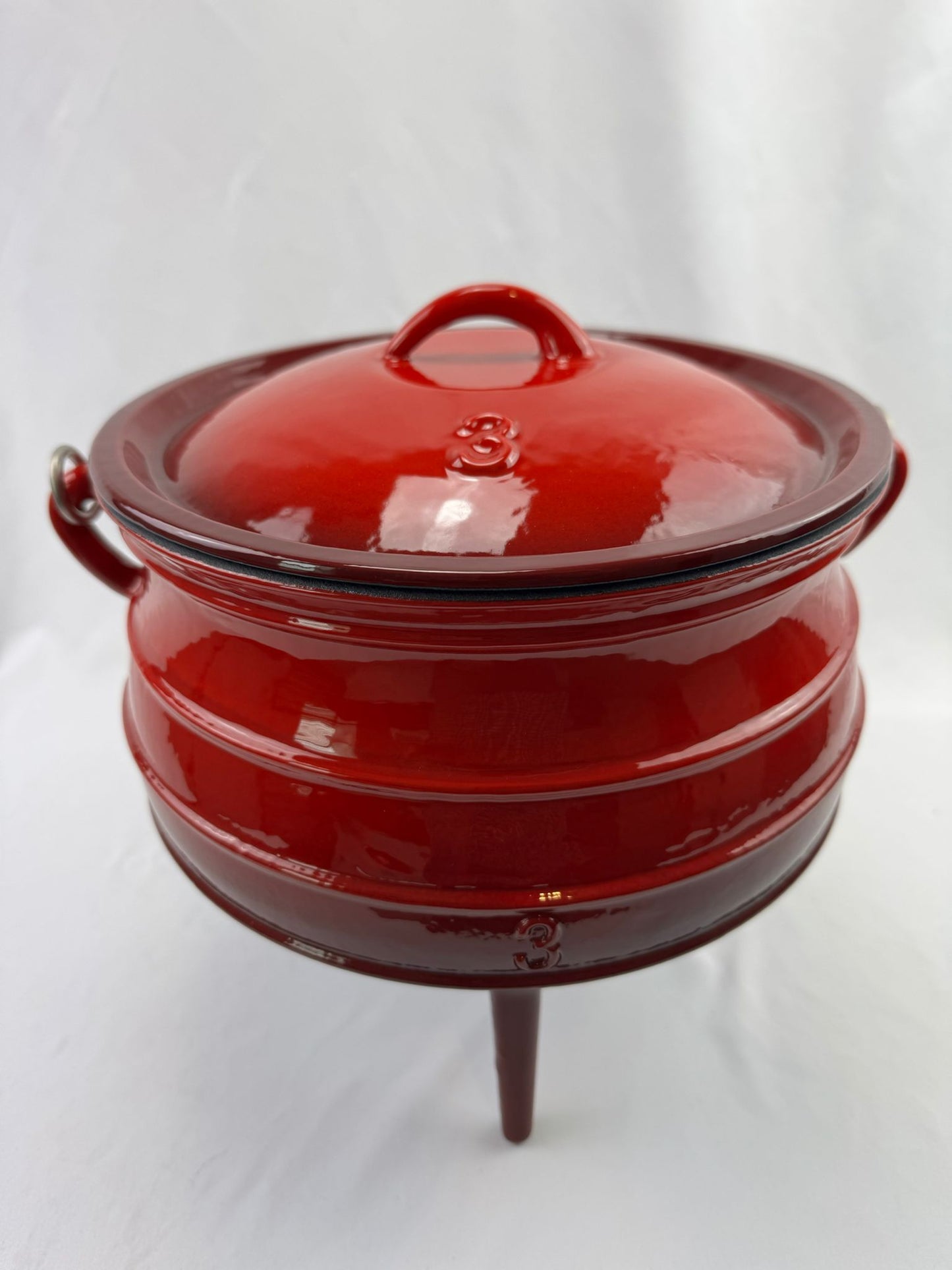 Lifespace No.3 Red Enamel Cast Iron African Cooking Pot/ Cauldron