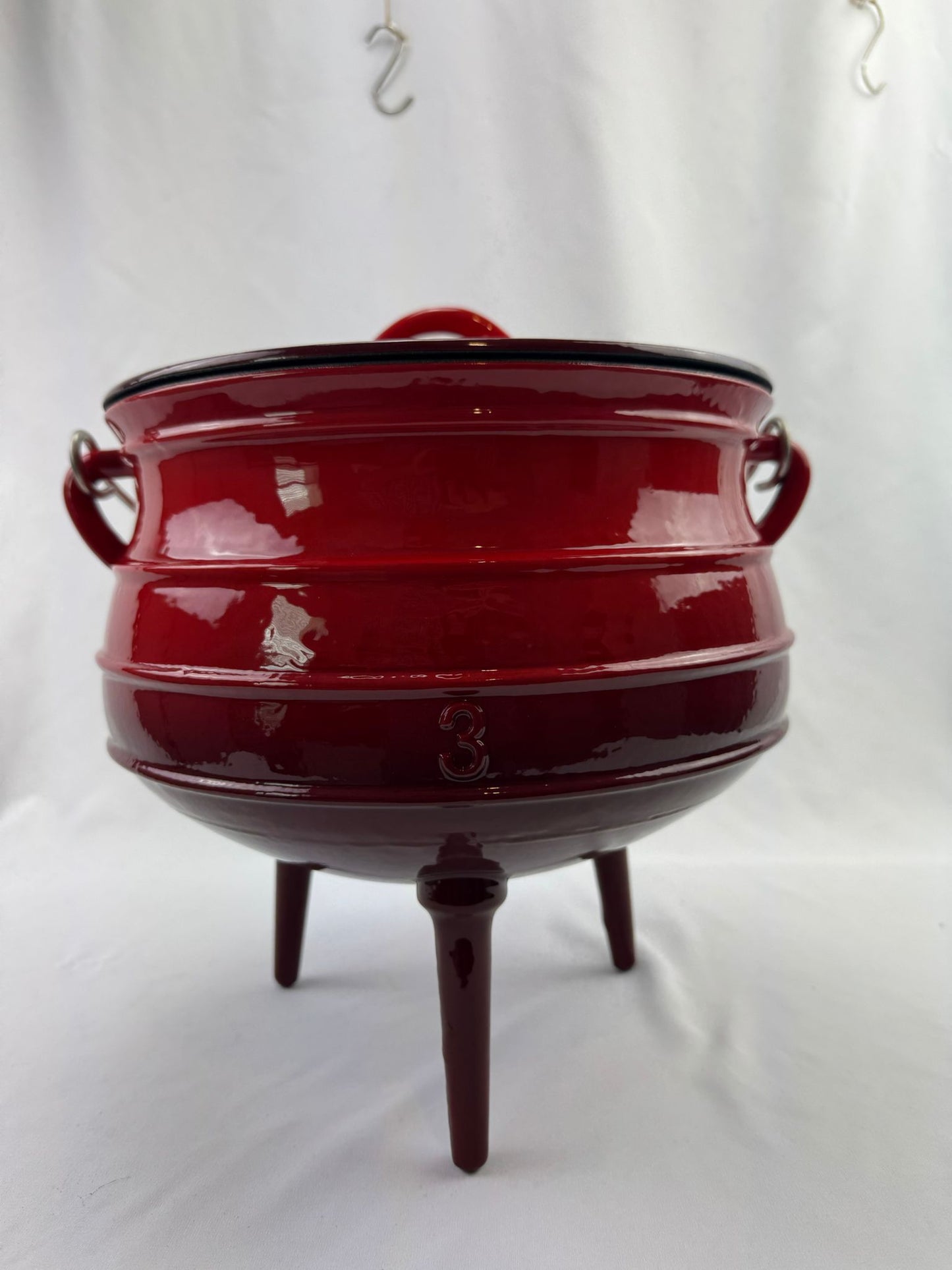 Lifespace No.3 Red Enamel Cast Iron African Cooking Pot/ Cauldron