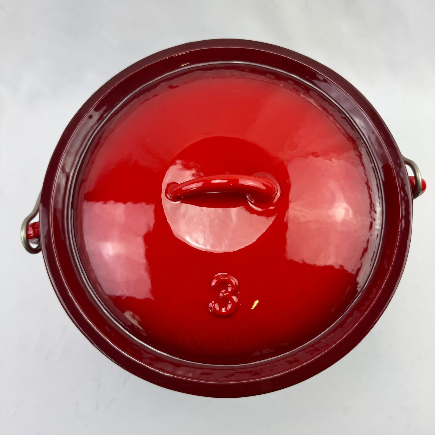 Lifespace No.3 Red Enamel Cast Iron African Cooking Pot/ Cauldron