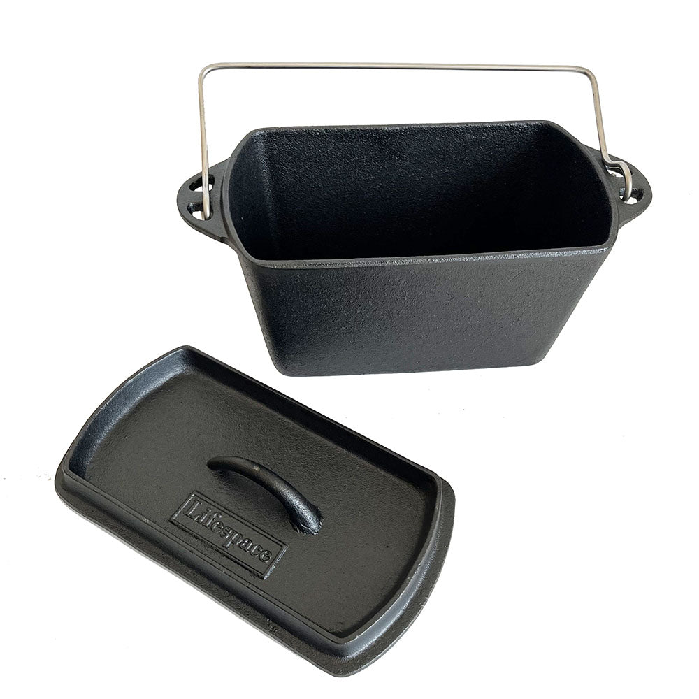 Lifespace Cast Iron Bread Pot with Handle & Free Bag