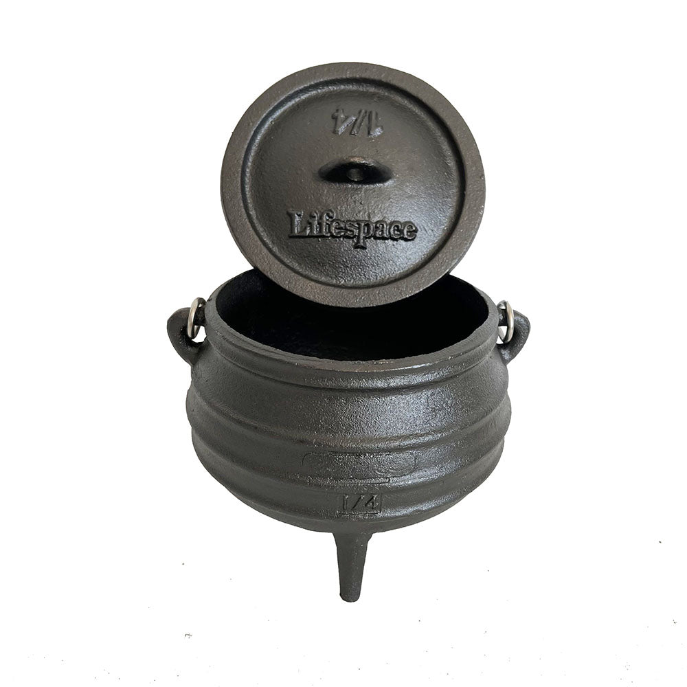Lifespace Cast Iron No 1/4 African 3-leg Potjie Pot (2 pack) - 1.37pt each