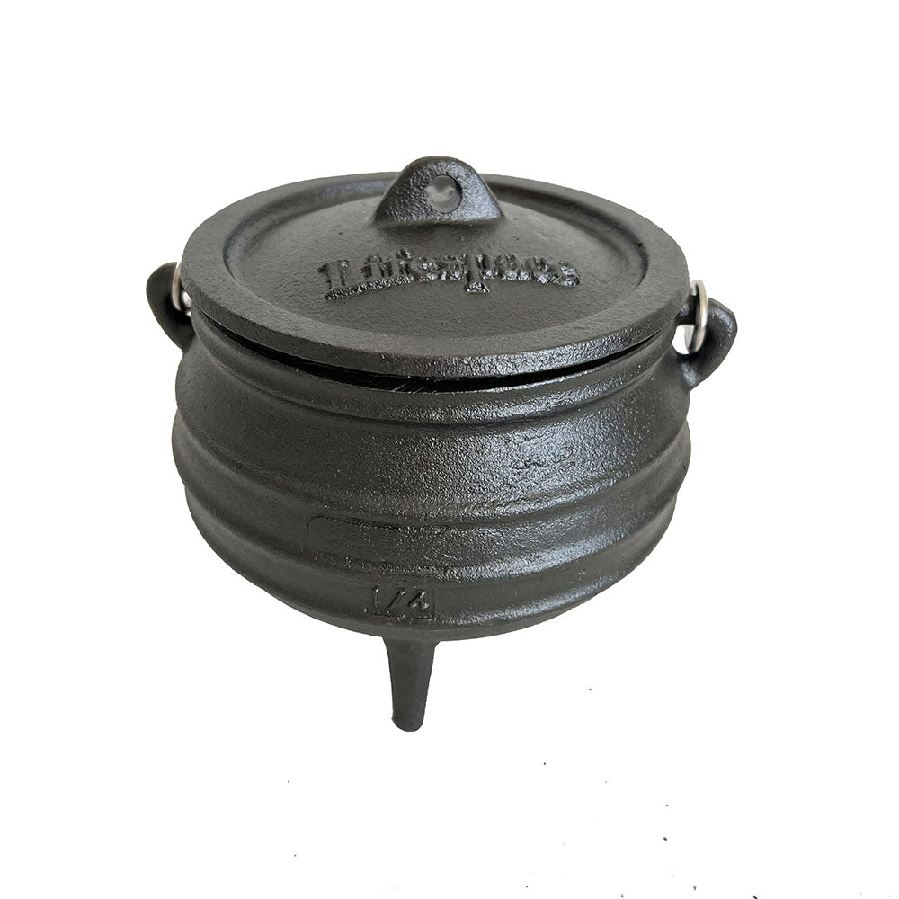 Lifespace Cast Iron No 1/4 African 3-leg Potjie Pot (2 pack) - 1.37pt each