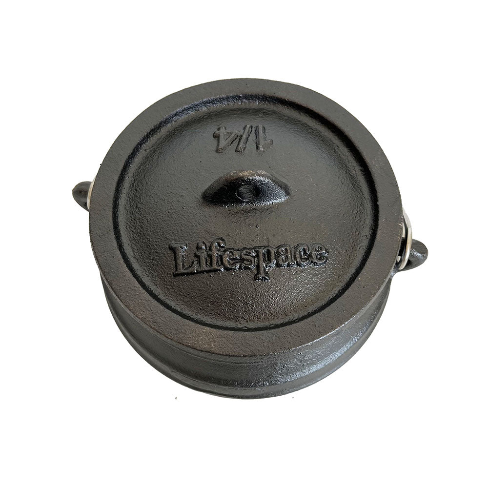 Lifespace Cast Iron No 1/4 African 3-leg Potjie Pot (2 pack) - 1.37pt each