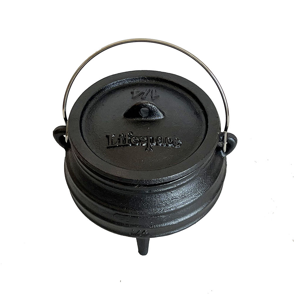 Lifespace Cast Iron No 1/4 African 3-leg Potjie Pot (2 pack) - 1.37pt each