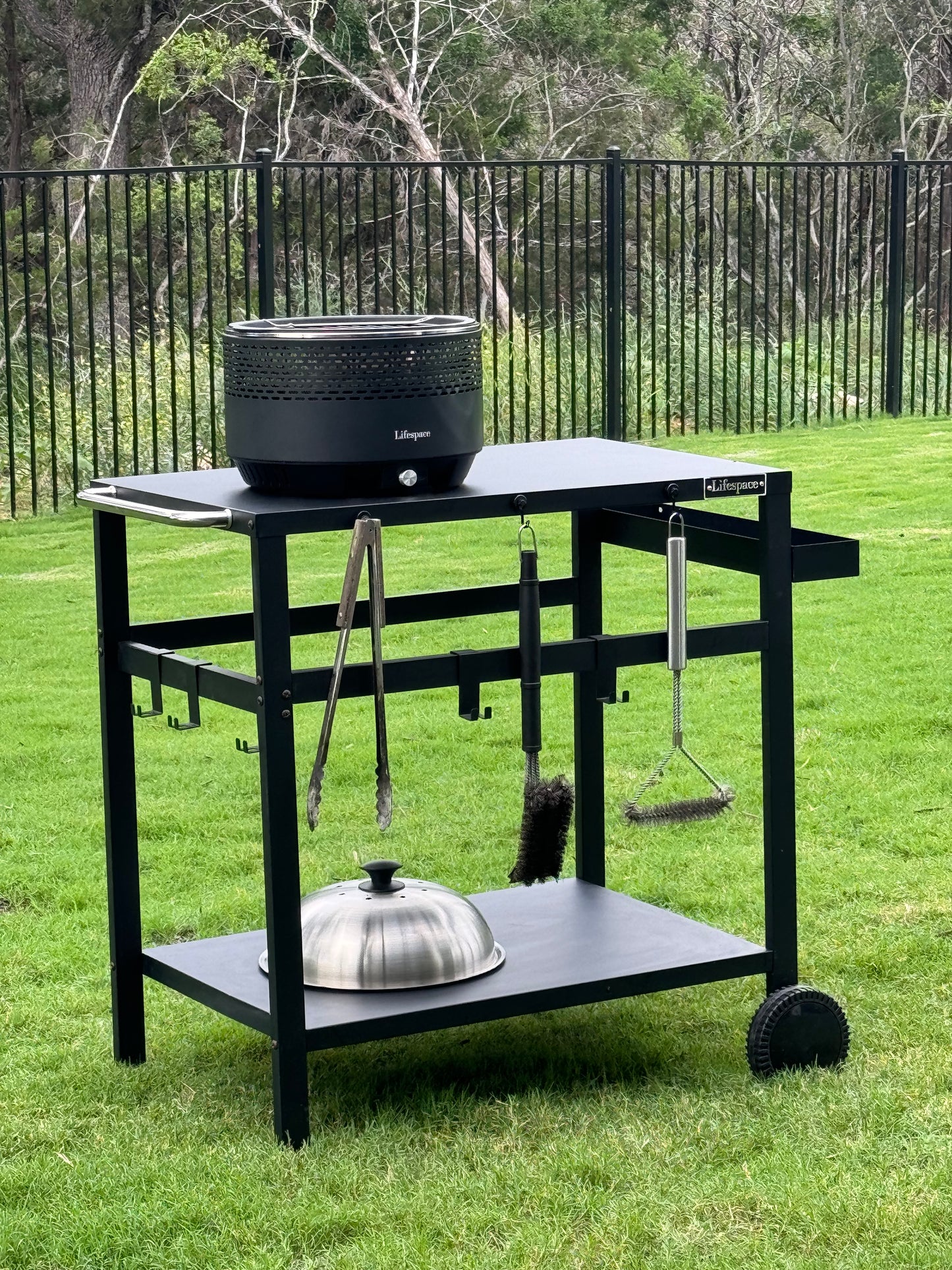 Lifespace Deluxe Patio Trolley Cart & Portable Grill Bundle: Elevate Your Outdoor Entertaining