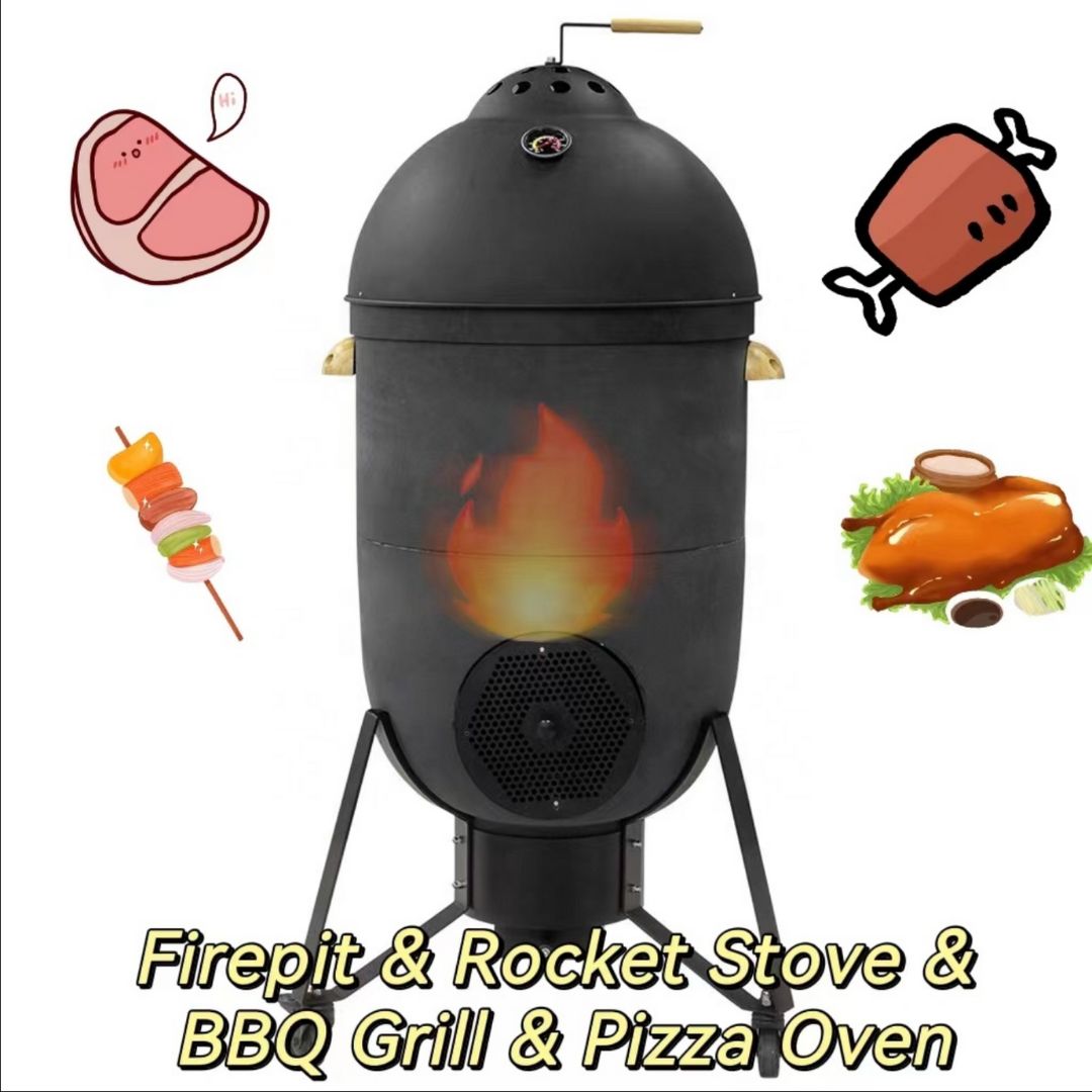 Lifespace Premium Range Kamado 5-in-1 Ceramic & Steel 21" Rocket Stove Grill / Fire Pit / Smoker / Oven