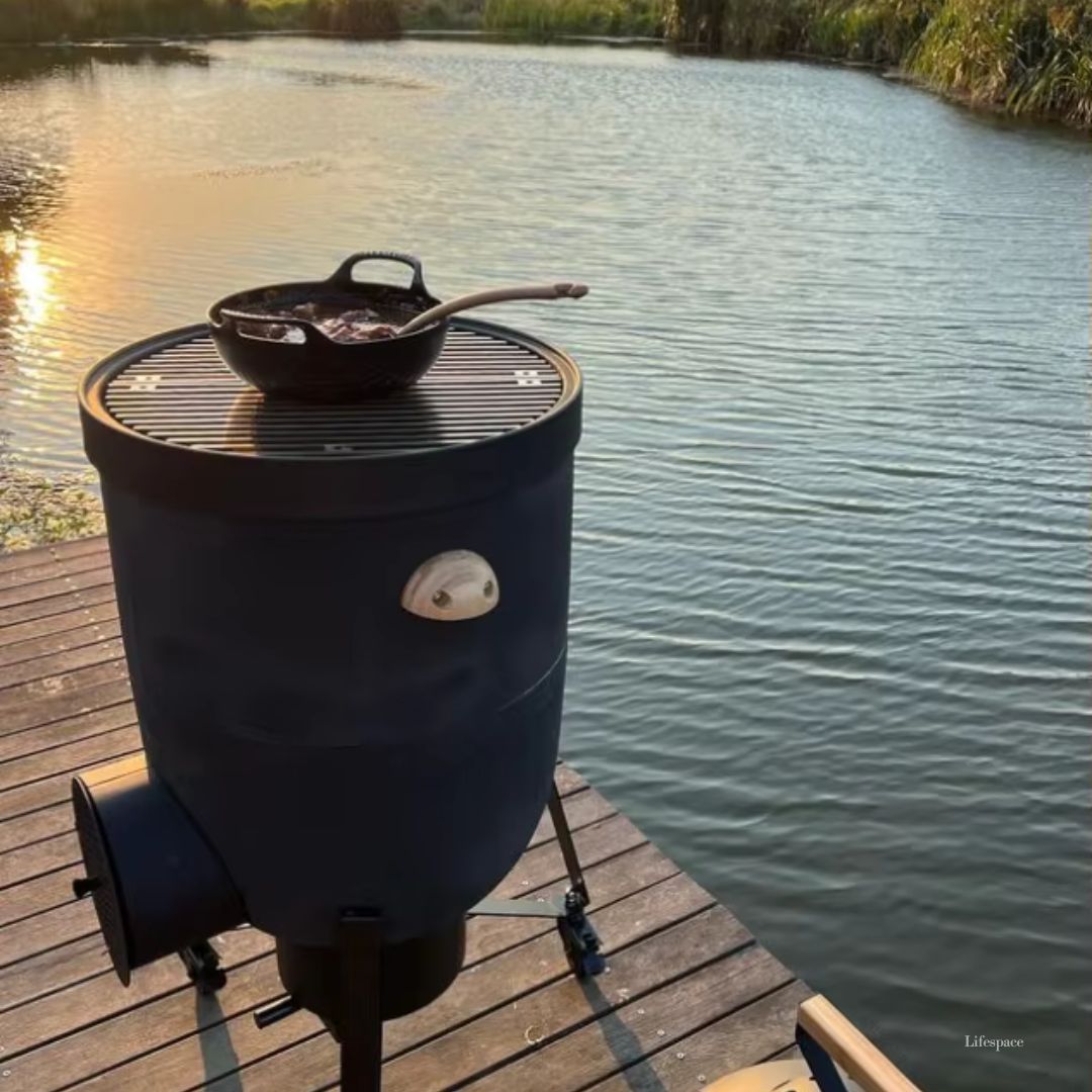 Lifespace Premium Range Kamado 5-in-1 Ceramic & Steel 21" Rocket Stove Grill / Fire Pit / Smoker / Oven
