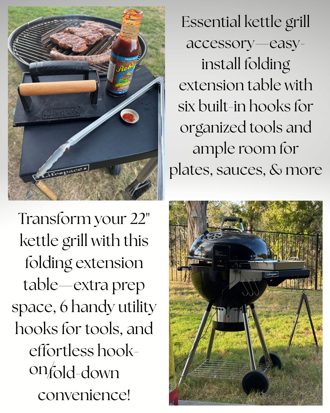 Lifespace Ultimate Live Fire Cooking Kettle Grill Upgrade Kit
