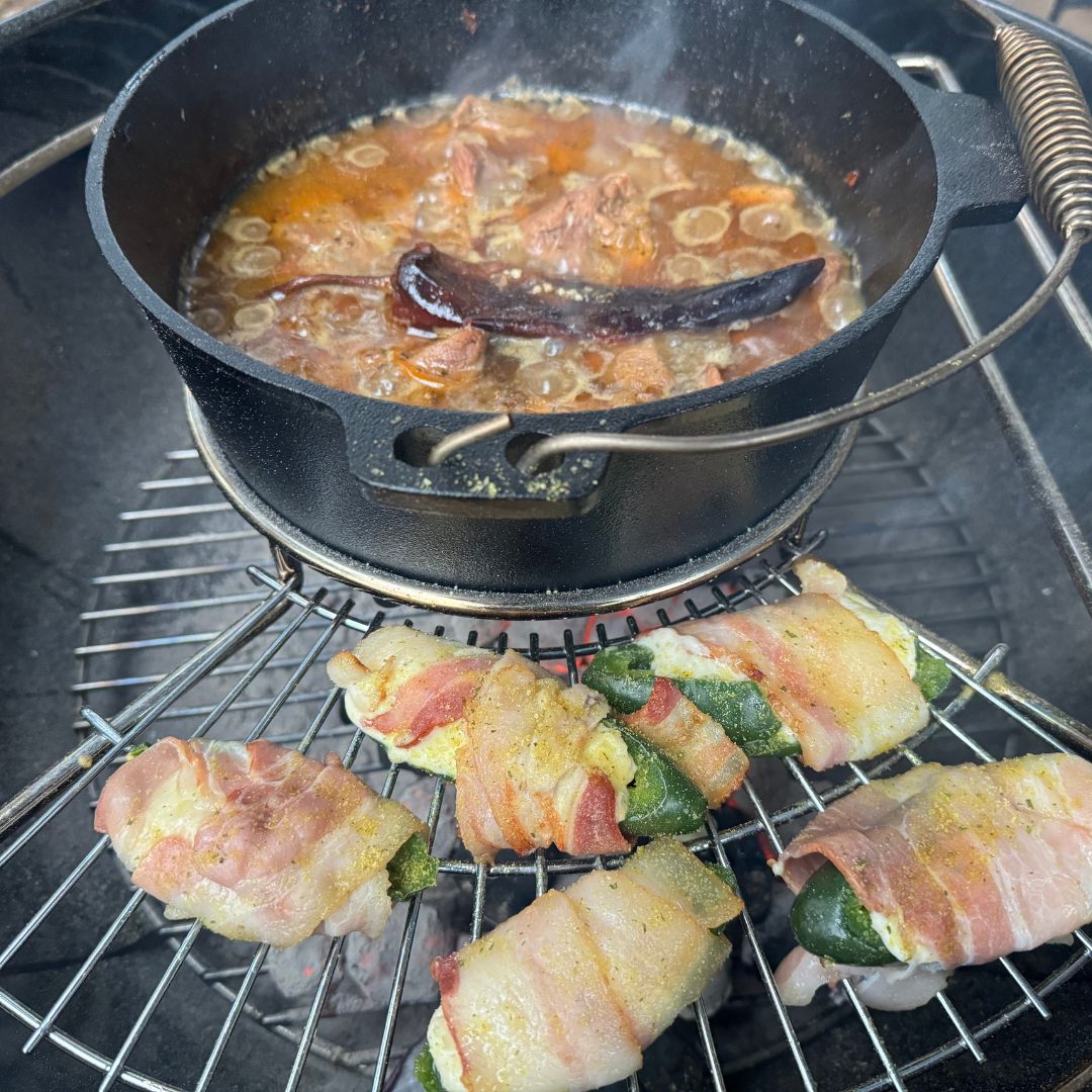 Lifespace Dutch Oven / Pot (Potjie) Ring for 22.5in Kettle Grill with 2 x Side Grids