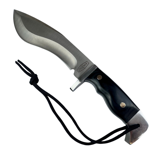 Lifespace Premium AUS-10 Stainless Steel Kukri Knife with Tooled Dragon Leather Sheath – 12.6" Overall