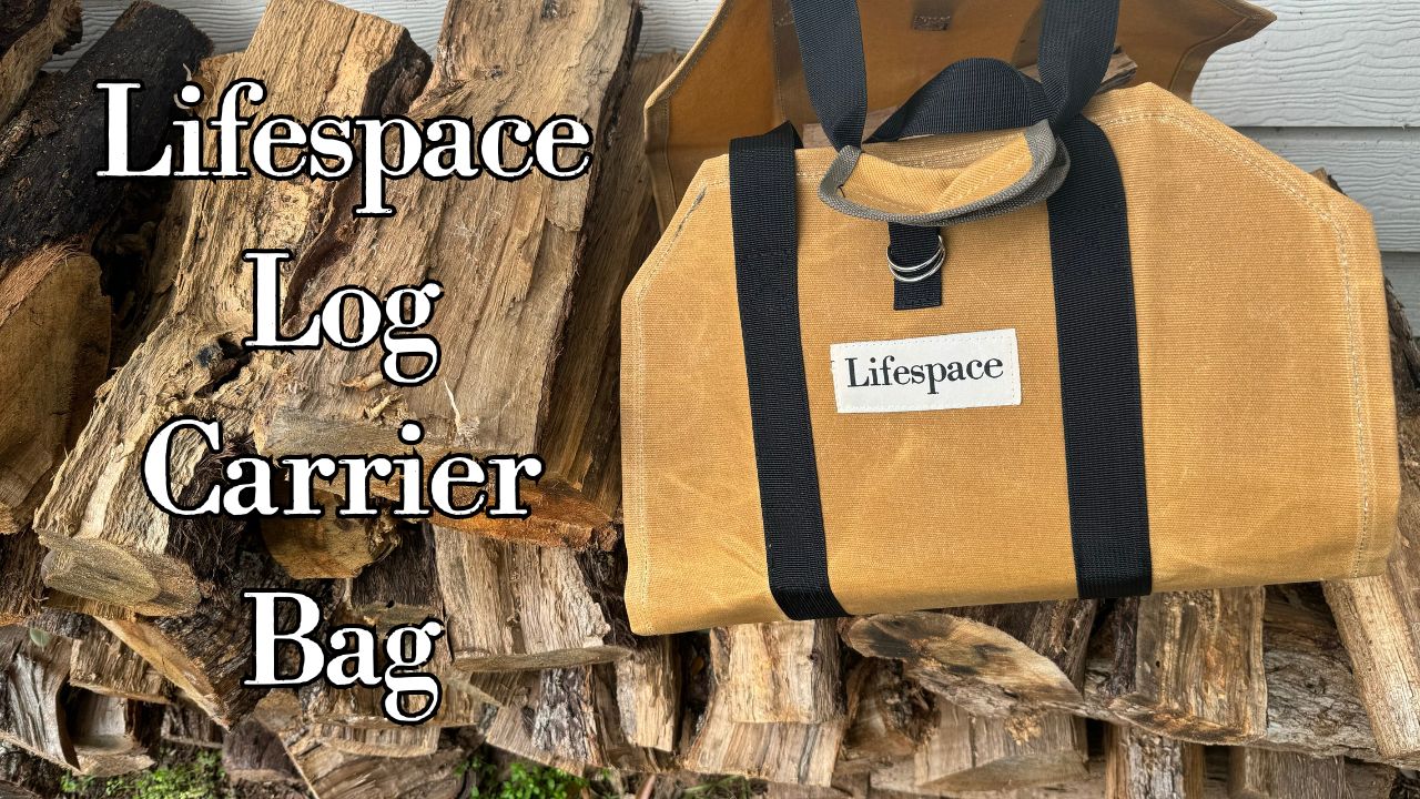 Lifespace Heavy Duty Canvas Firewood Log Carrier Bag with Handles & Strap