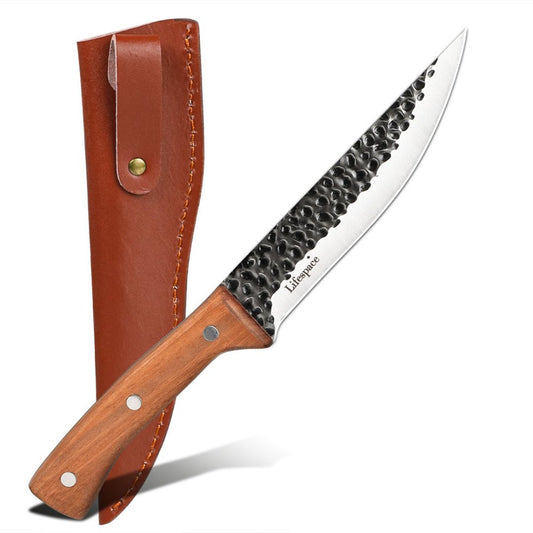 Texas Barbecue 6.2" Trimming Boning Utility Knife with Rosewood Handle & Sheath