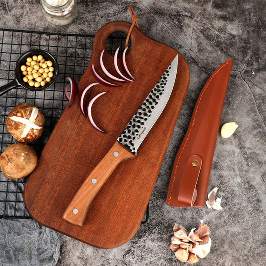 Texas Barbecue 6.2" Trimming Boning Utility Knife with Rosewood Handle & Sheath