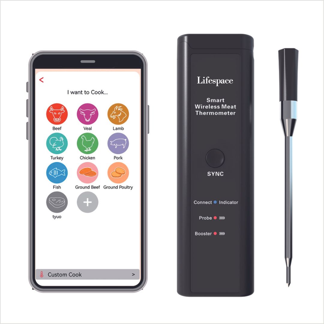 Lifespace Premium Smart Bluetooth Probe Thermometer - 2024 improved model