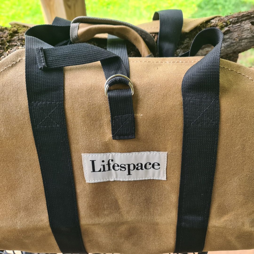 Lifespace Heavy Duty Canvas Firewood Log Carrier Bag with Handles & Strap