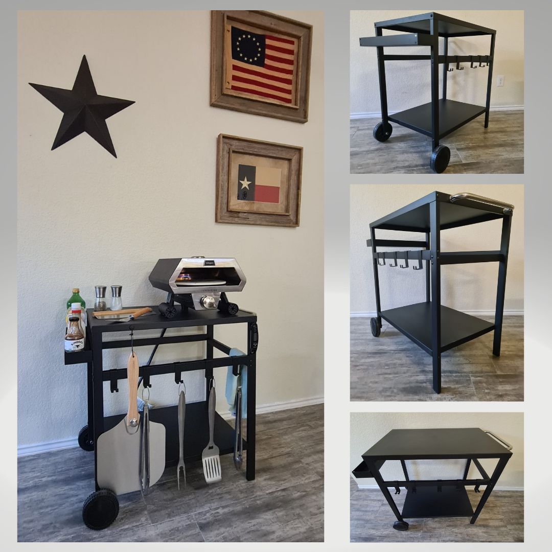 Lifespace Deluxe Patio Trolley Cart & Portable Grill Bundle: Elevate Your Outdoor Entertaining