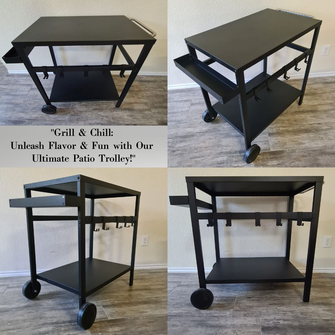 Lifespace Deluxe Patio Trolley Cart & Portable Grill Bundle: Elevate Your Outdoor Entertaining