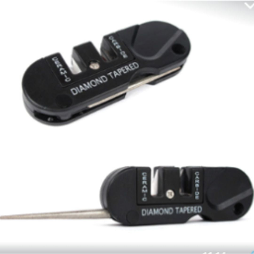 Lifespace Handheld Mini Ceramic Carbide 3-in-1 Knife Sharpener with Carabiner