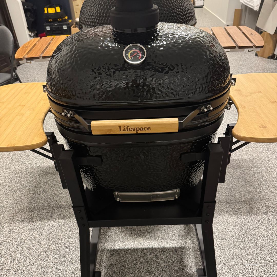 Lifespace 23" Oval Shape Kamado with Charcoal Basket & Ash Drawer
