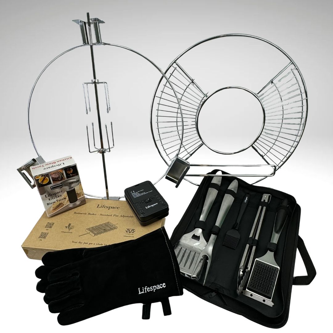 Lifespace Ultimate  22" Kettle Grill Spit Roast Bundle Kit & Accessory Bundle