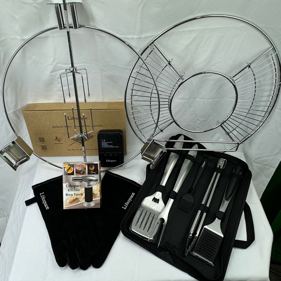 Lifespace Ultimate  22" Kettle Grill Spit Roast Bundle Kit & Accessory Bundle