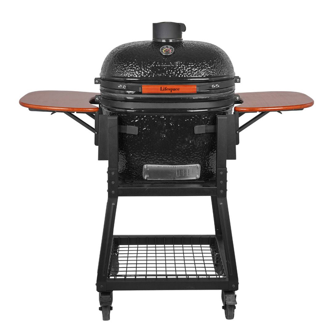 Lifespace 23" Oval Shape Kamado with Charcoal Basket & Ash Drawer