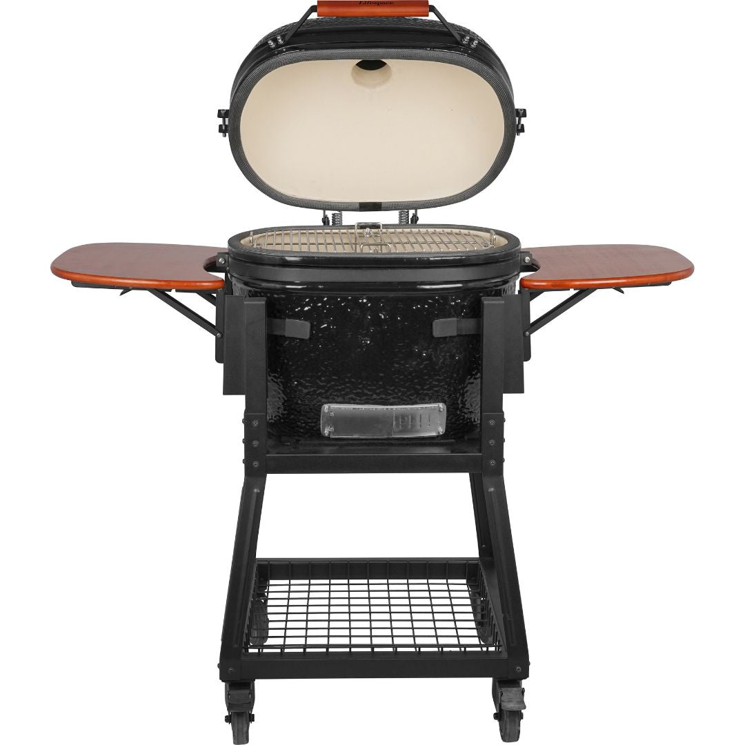 Lifespace 23" Oval Shape Kamado with Charcoal Basket & Ash Drawer
