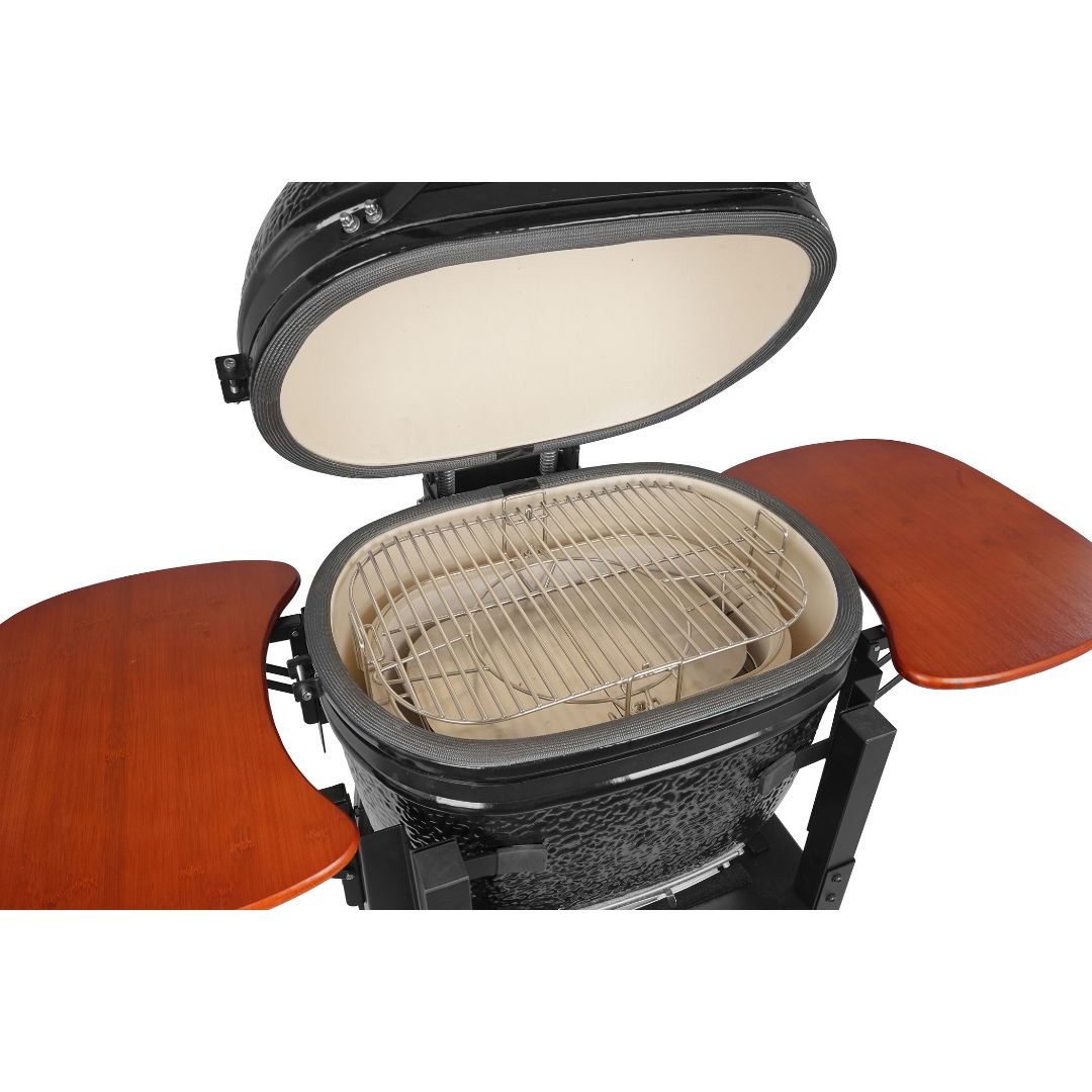 Lifespace 23" Oval Shape Kamado with Charcoal Basket & Ash Drawer