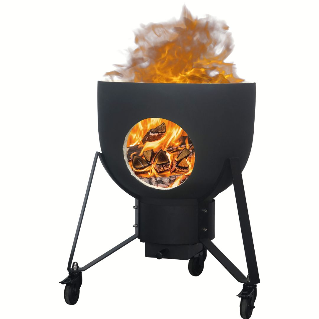 Lifespace Premium Range Kamado 5-in-1 Ceramic & Steel 21" Rocket Stove Grill / Fire Pit / Smoker / Oven