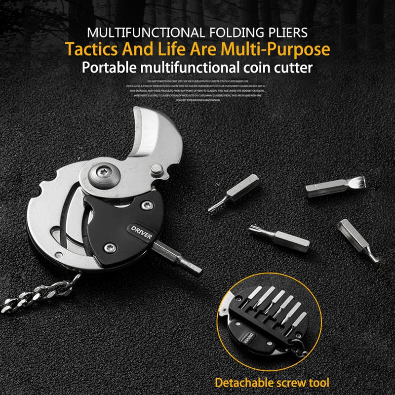 Lifespace Multi-Functional 7-in-1 Pocket Knife Multi-Tool Keychain (Round)