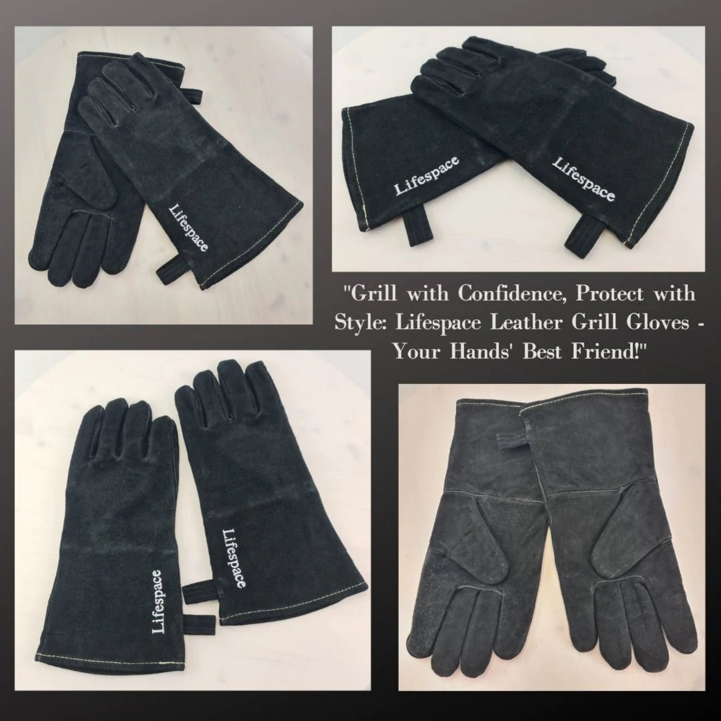 Lifespace 6-hook Utility Rack, Leather Gloves, Coal Scoop & Ember Rake Bundle Kit