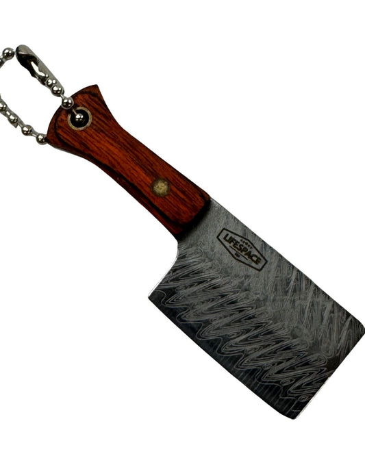 Lifespace Damascus Mini Square Nose Cleaver with Sheath