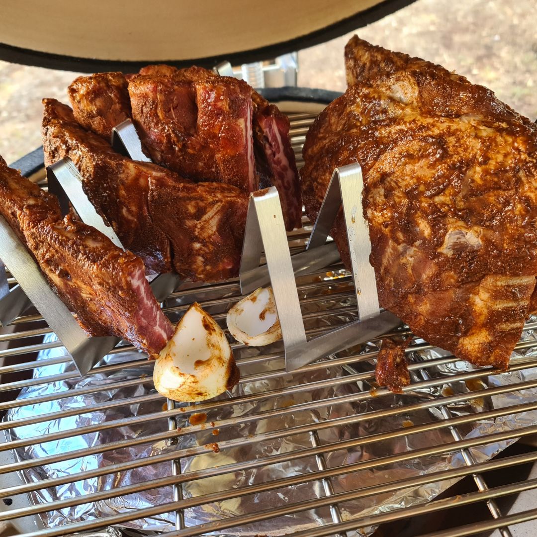Lifespace Premium Stainless Steel T-Bone / Chop Rack - 4 Slot - 2 pack