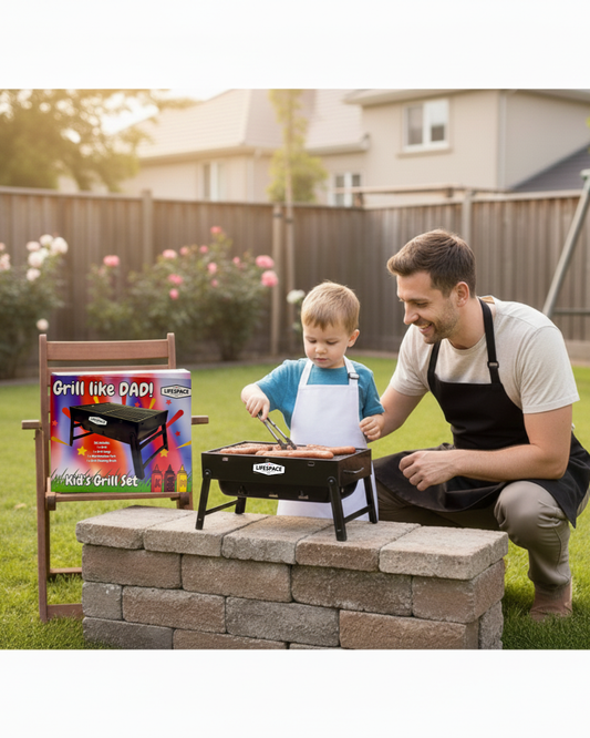 Lifespace Kid's Grill Set (USA) with Accessories - Junior Grillmaster Adventure Kit